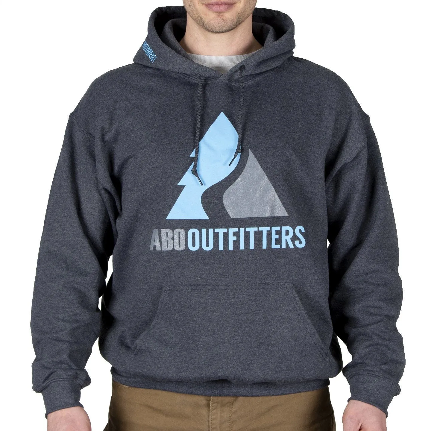 ABO Outfitters Hoodie Dark Charcoal Columbia Blue