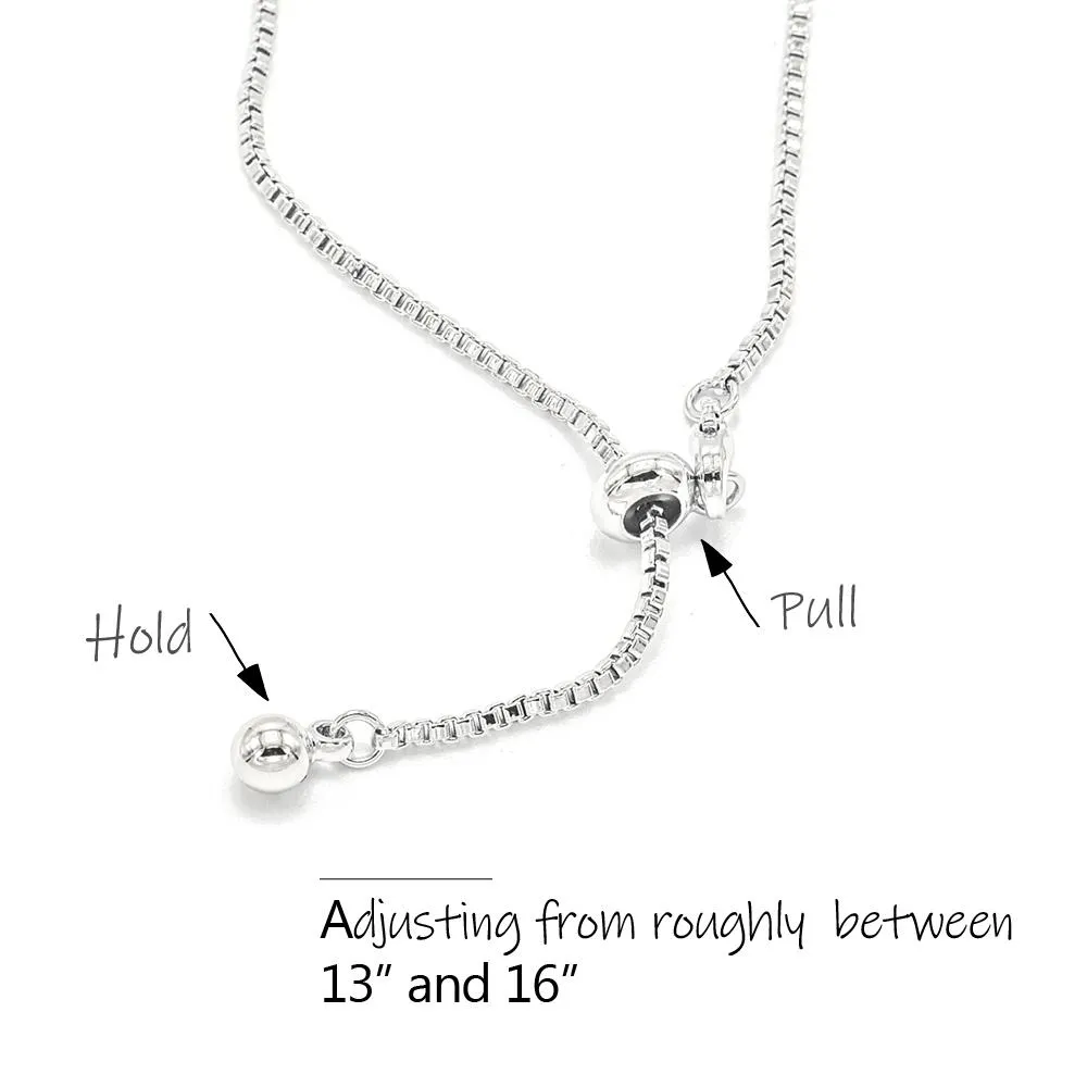 Adjustable CZ Butterfly Drop Necklace