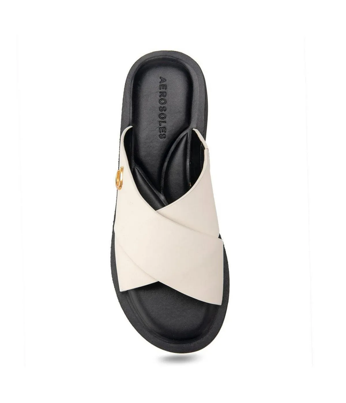 Aerosoles Charlie Slide Eggshell Leather