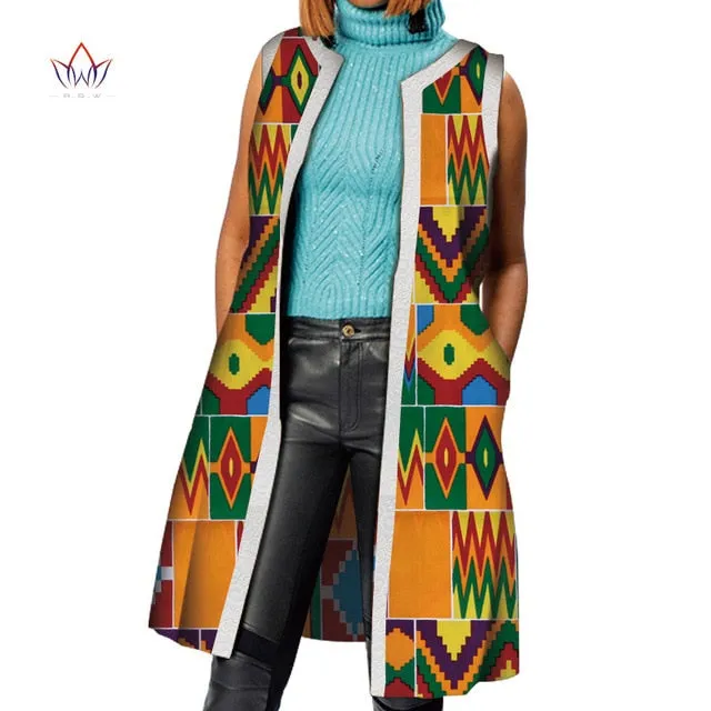 African Clothes Bazin Riche African Dresses for Women Dashiki Long Vest Coat Jacket
