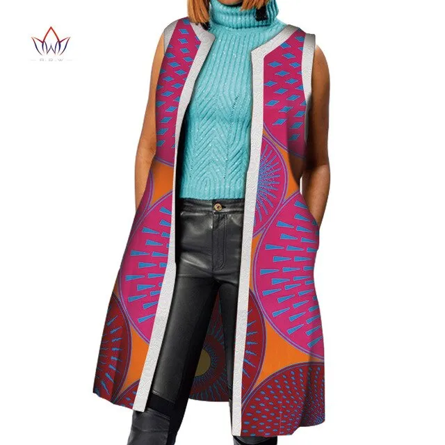 African Clothes Bazin Riche African Dresses for Women Dashiki Long Vest Coat Jacket
