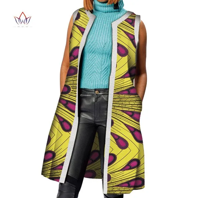 African Clothes Bazin Riche African Dresses for Women Dashiki Long Vest Coat Jacket