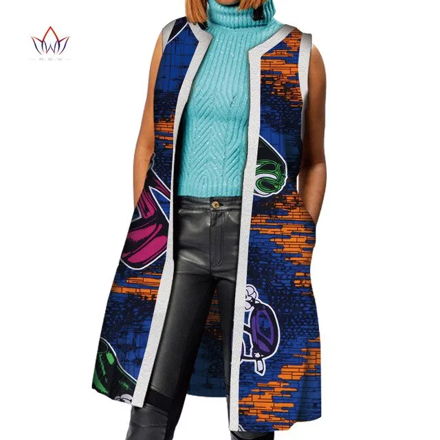 African Clothes Bazin Riche African Dresses for Women Dashiki Long Vest Coat Jacket