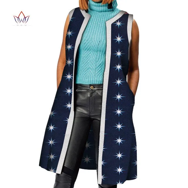 African Clothes Bazin Riche African Dresses for Women Dashiki Long Vest Coat Jacket
