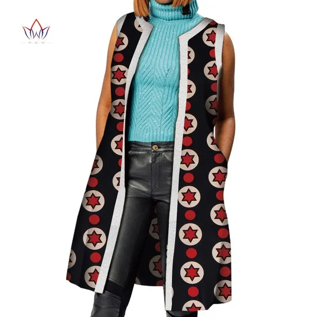 African Clothes Bazin Riche African Dresses for Women Dashiki Long Vest Coat Jacket
