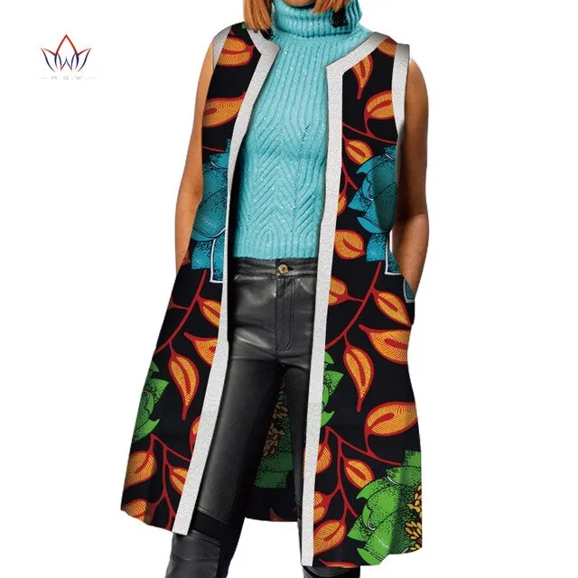African Clothes Bazin Riche African Dresses for Women Dashiki Long Vest Coat Jacket