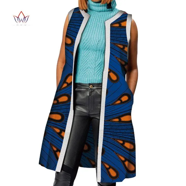 African Clothes Bazin Riche African Dresses for Women Dashiki Long Vest Coat Jacket