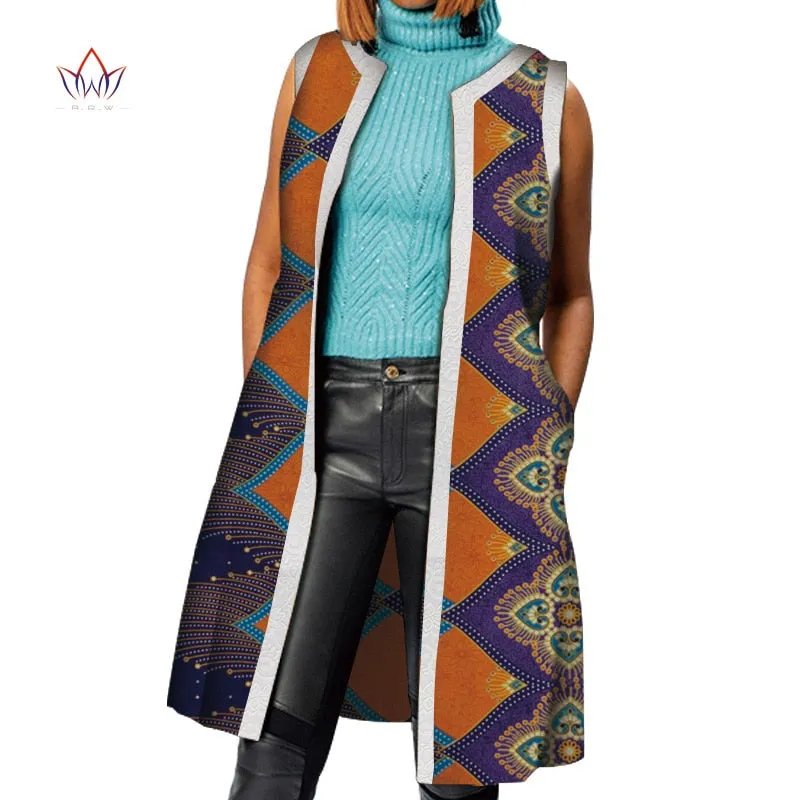 African Clothes Bazin Riche African Dresses for Women Dashiki Long Vest Coat Jacket