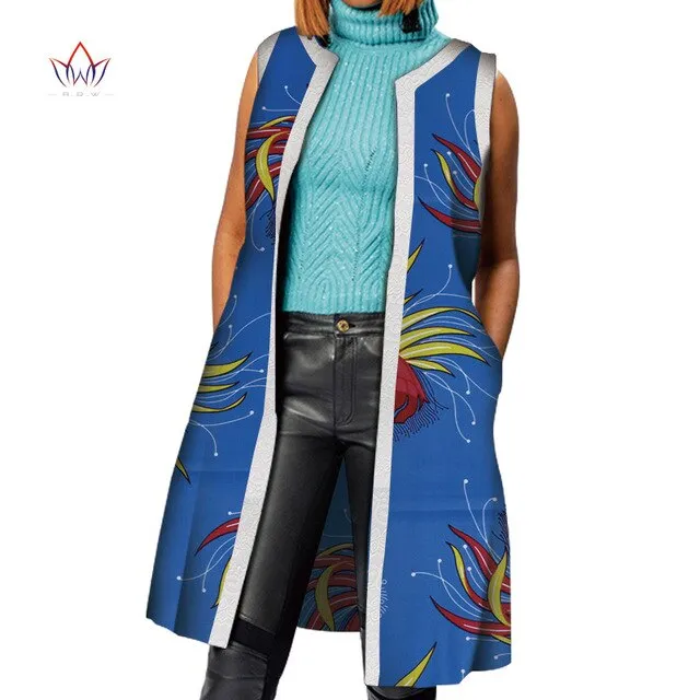 African Clothes Bazin Riche African Dresses for Women Dashiki Long Vest Coat Jacket