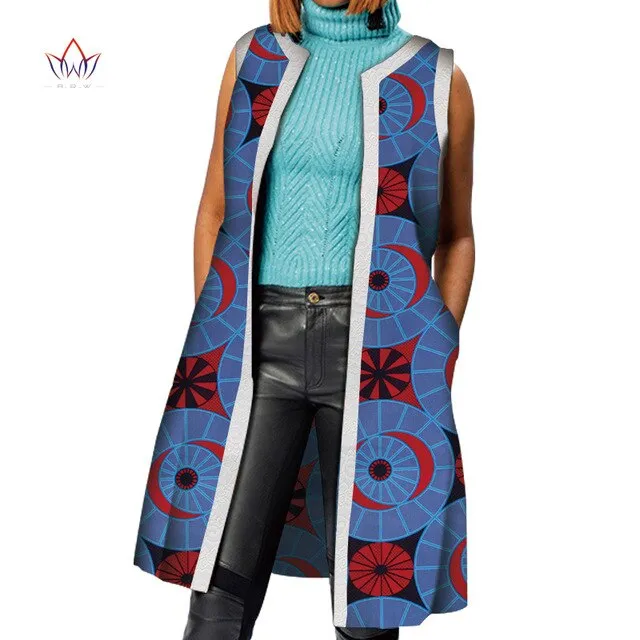 African Clothes Bazin Riche African Dresses for Women Dashiki Long Vest Coat Jacket