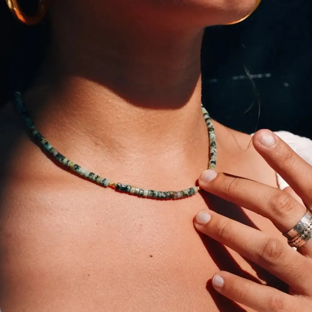 African Turquoise — Gemstone Choker Bold