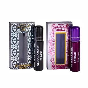 Al Haramain Black & Latifah Roll On Attar Pack of 2 x 10ml