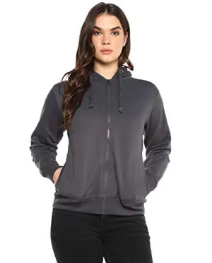 Alan Jones Clothing Women's Solid Cotton Hooded Sweatshirt (WM17-SS01_Stone_XL)