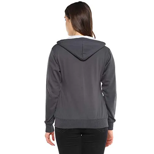 Alan Jones Clothing Women's Solid Cotton Hooded Sweatshirt (WM17-SS01_Stone_XL)