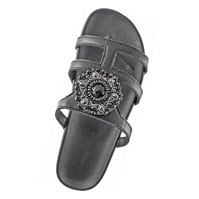 Alba black flip flops