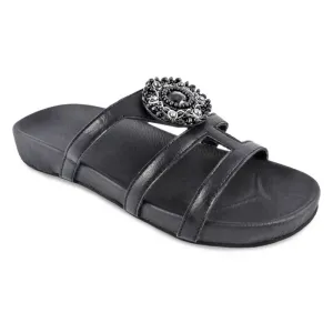 Alba black flip flops