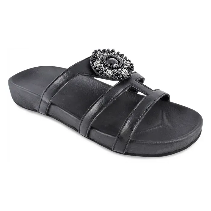 Alba black flip flops