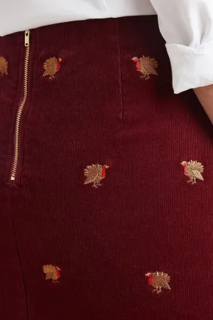 Ali Skirt Corduroy Merlot with Turkey