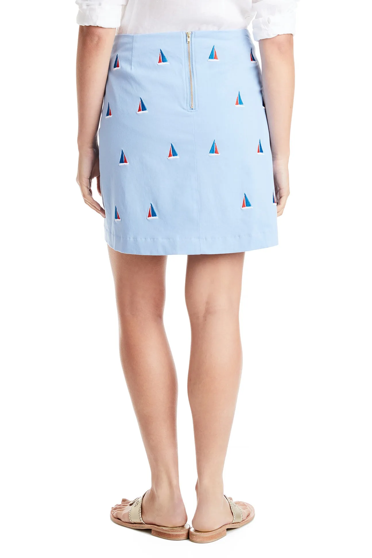 Ali Skirt Stretch Twill Liberty with Americana Sailboat