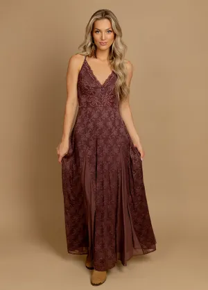 Alia Dress in Mahogany