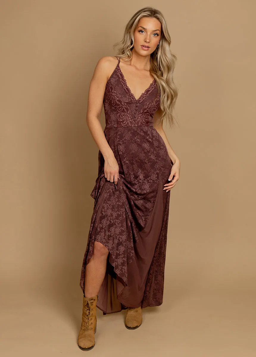 Alia Dress in Mahogany