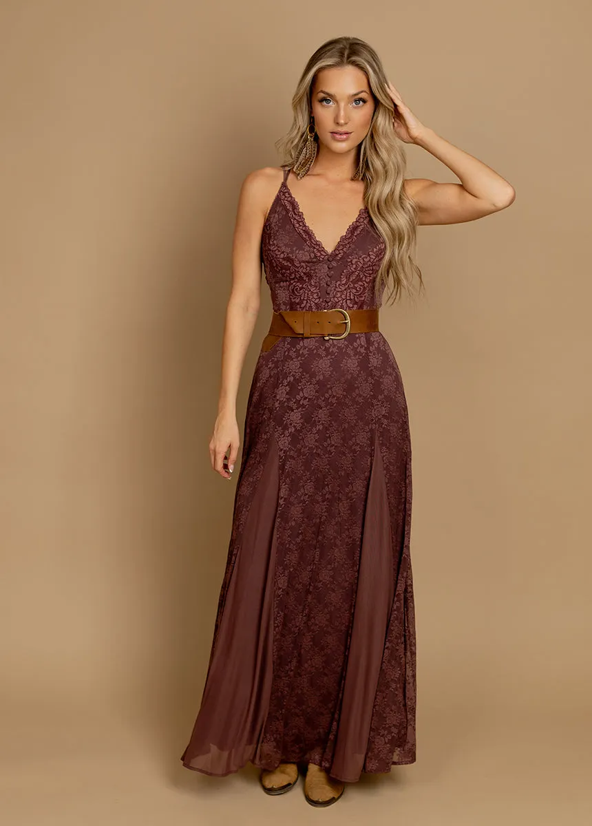 Alia Dress in Mahogany