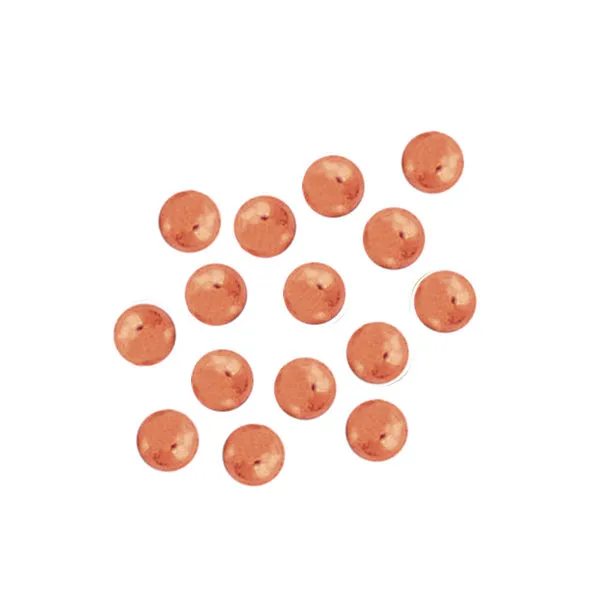 American Indian Hollow Metal French Trade Beads Nickel, Brass & Copper round smooth