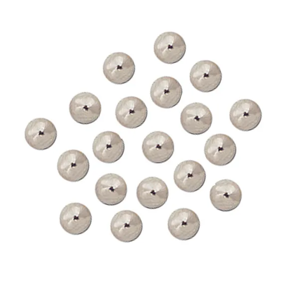 American Indian Hollow Metal French Trade Beads Nickel, Brass & Copper round smooth
