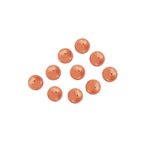 American Indian Hollow Metal French Trade Beads Nickel, Brass & Copper round smooth