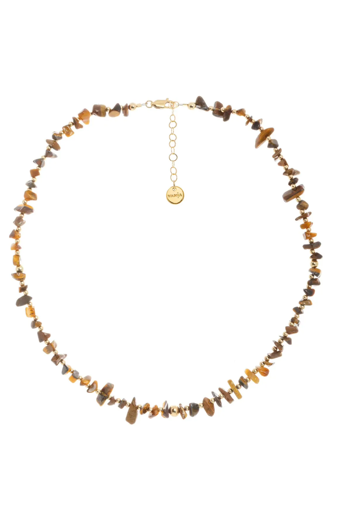 Amuleto Tigers Eye Choker - Gold-filled