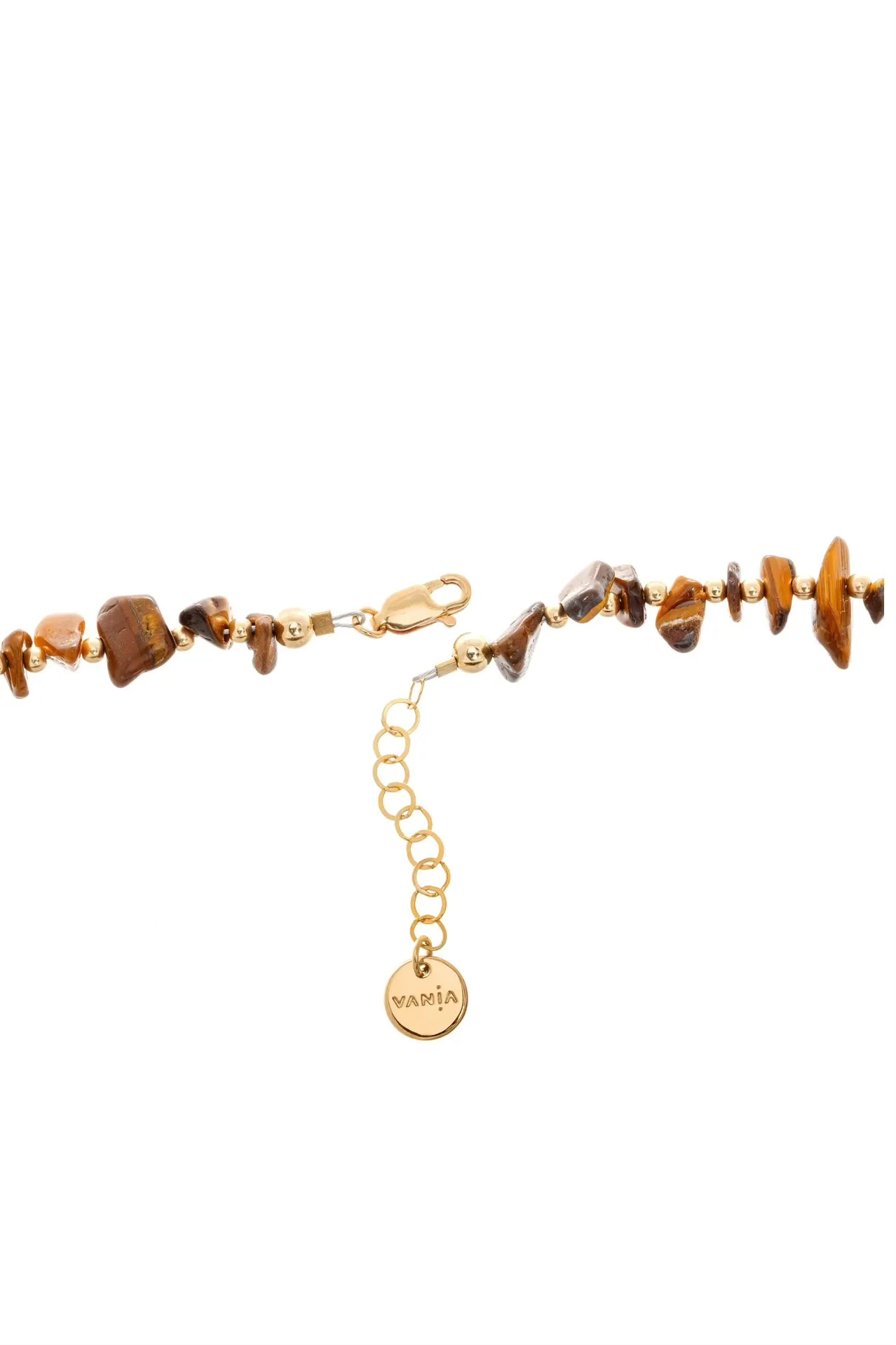 Amuleto Tigers Eye Choker - Gold-filled