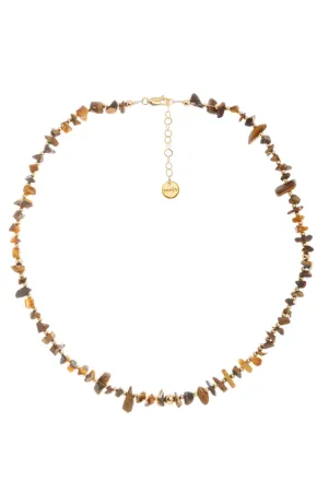 Amuleto Tigers Eye Choker - Gold-filled