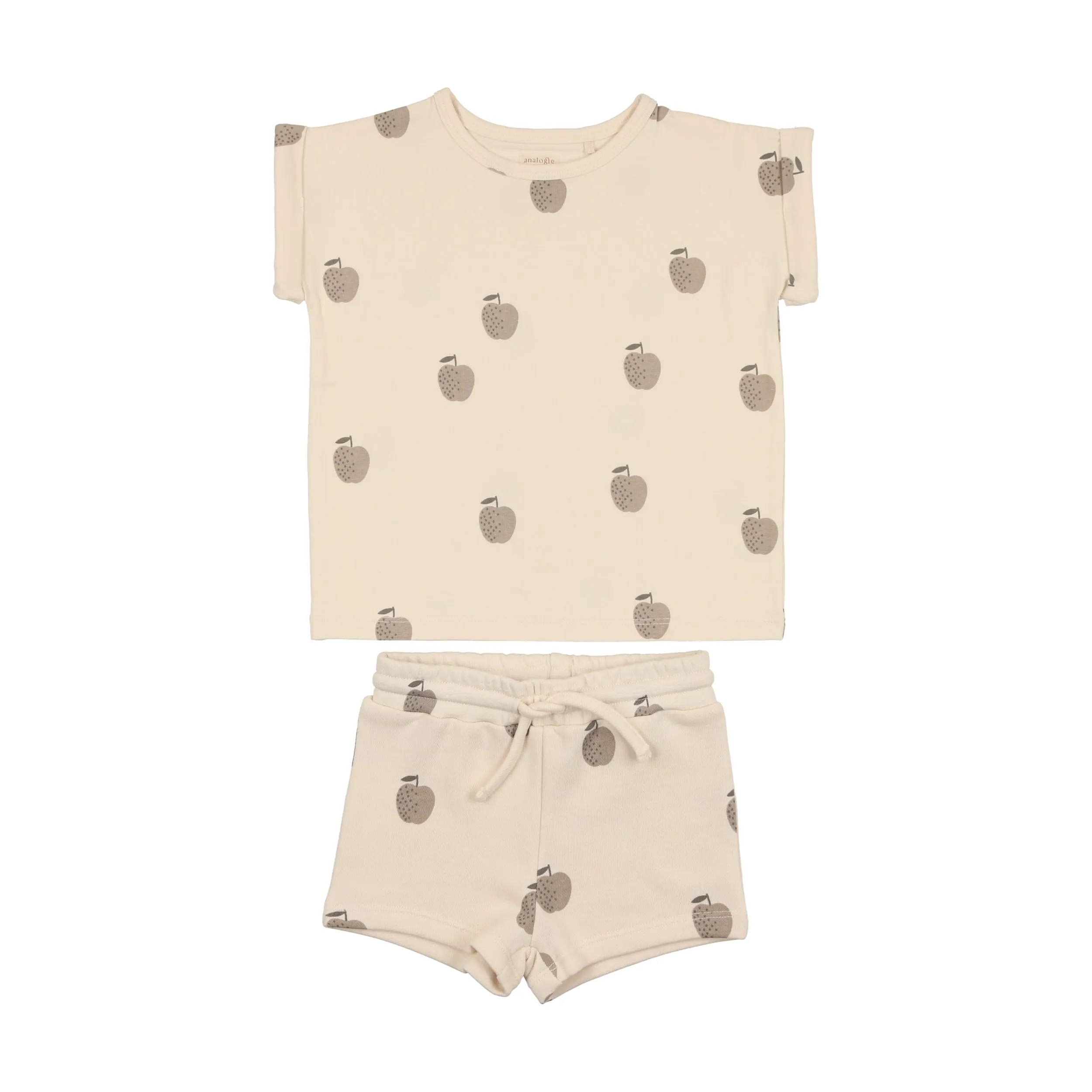 Analogie Apple Boys Set Short Sleeve - Tan