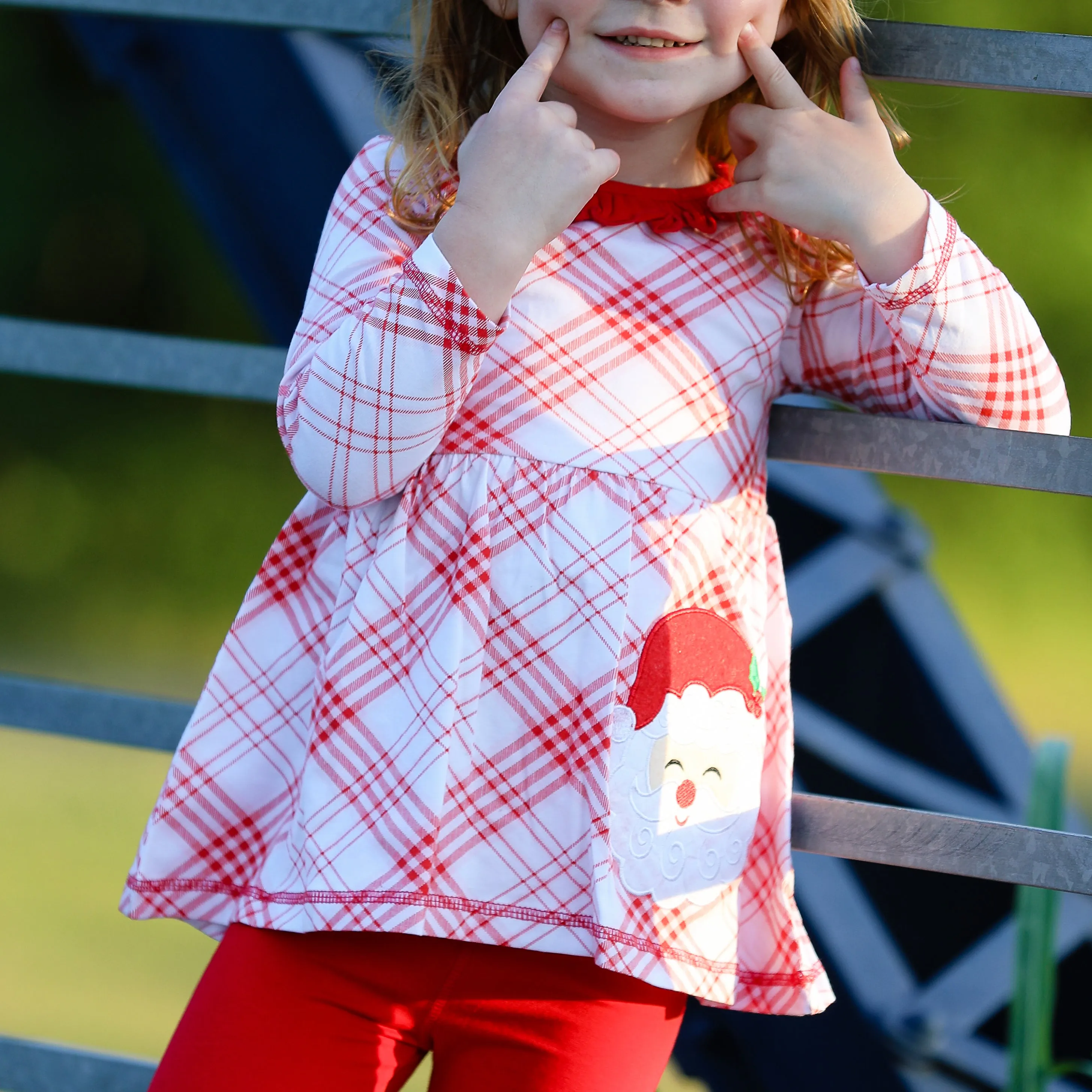 AnnLoren Girls Boutique Santa Holiday Christmas Holiday Clothing Set Outfit