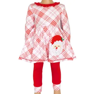 AnnLoren Girls Boutique Santa Holiday Christmas Holiday Clothing Set Outfit