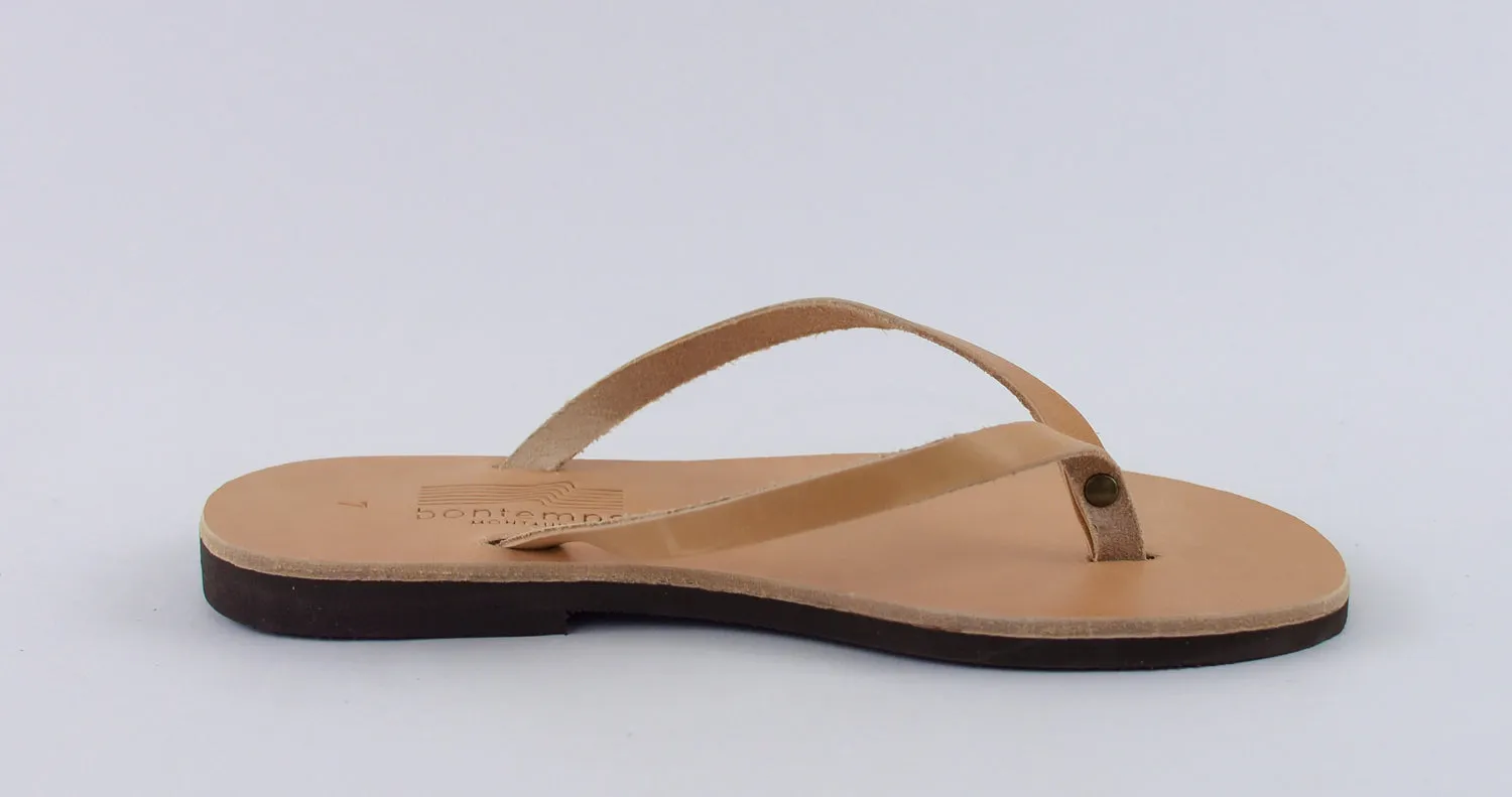 APHRODITE NATURAL LEATHER FLIP-FLOPS