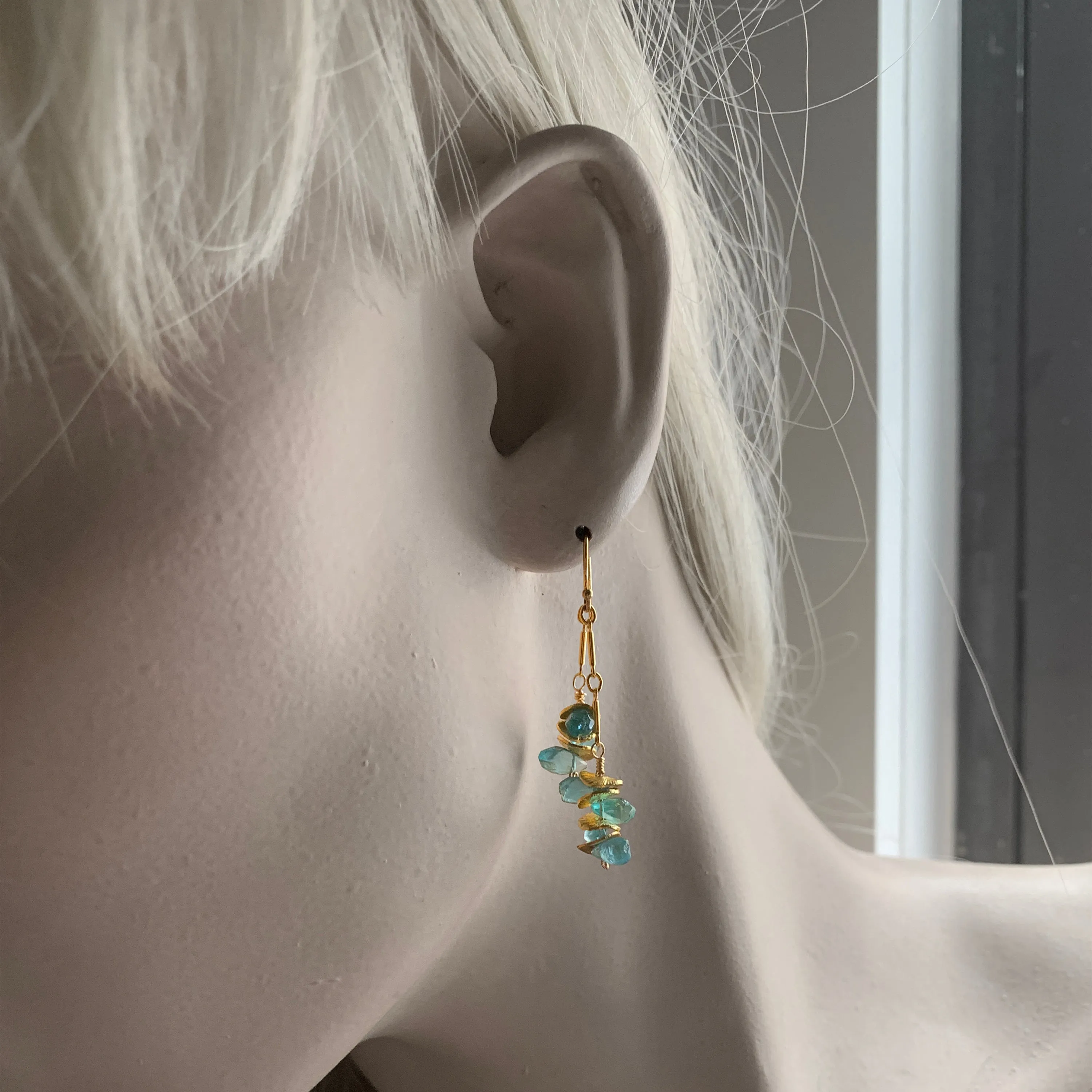 Aqua Apatite Earrings
