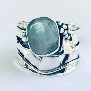 Aquamarine in Sterling Silver Cuff Bracelet