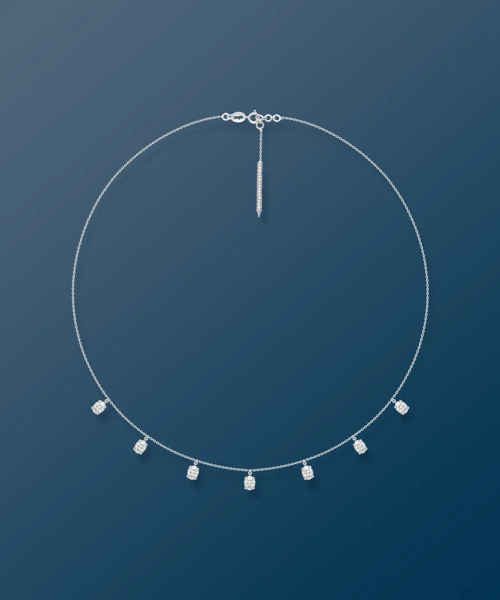 Ary Pret Threader Collection Oval Diamond Necklace