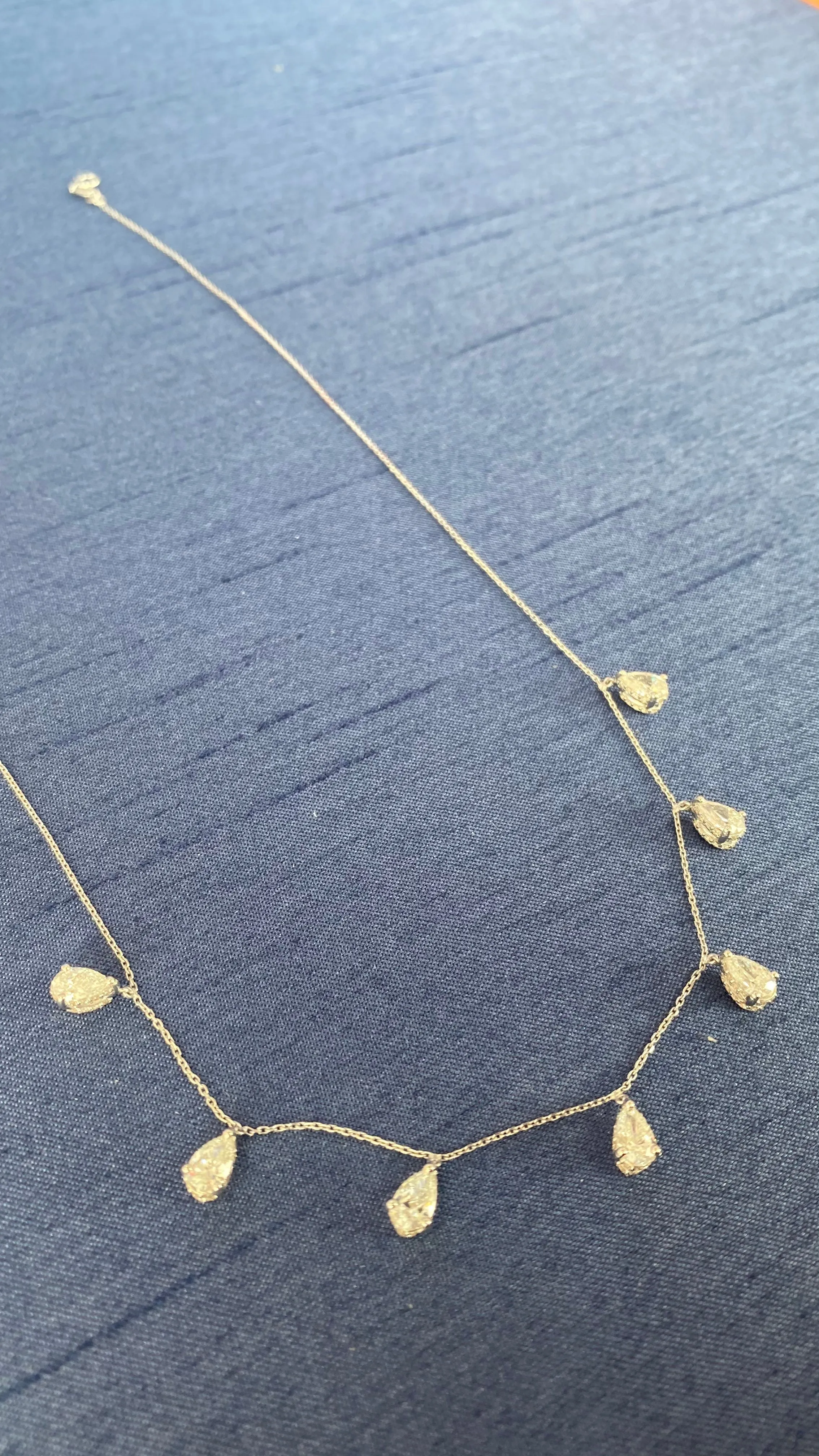 Ary Pret Threader Collection Pear Diamond Necklace