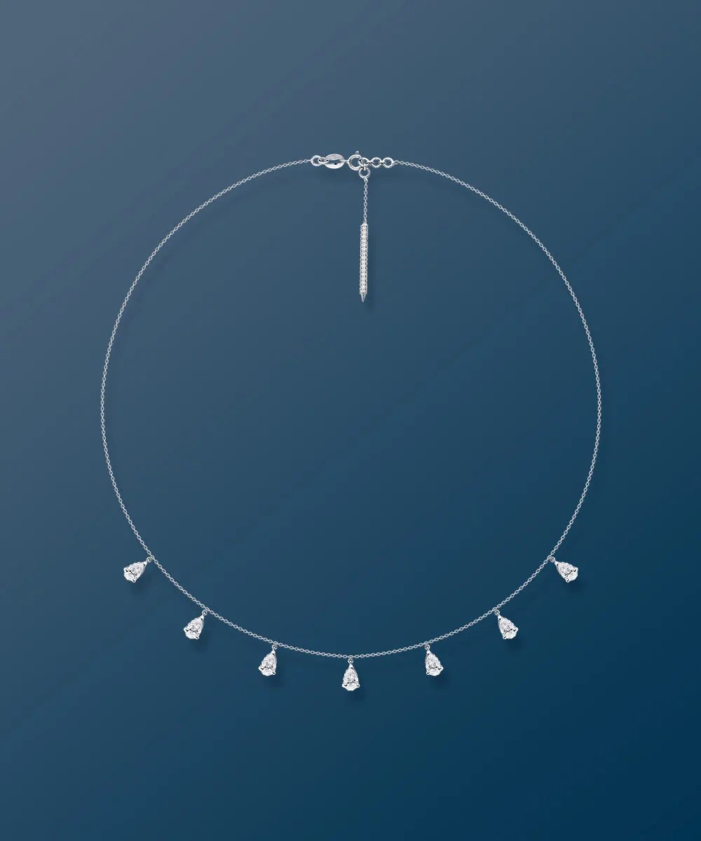 Ary Pret Threader Collection Pear Diamond Necklace