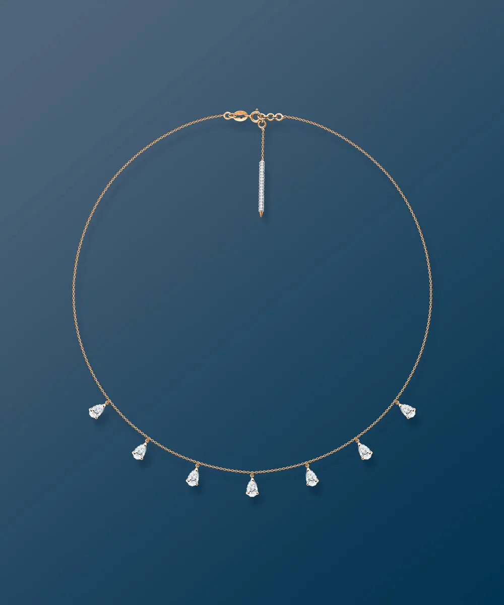 Ary Pret Threader Collection Pear Diamond Necklace