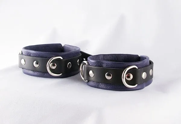 Aslan Prince Leather Ankle Cuffs in Purple