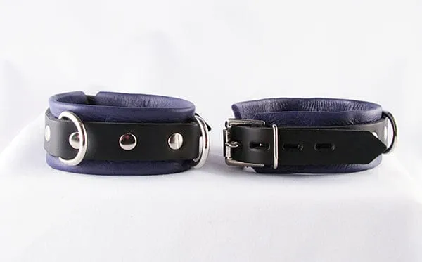 Aslan Prince Leather Ankle Cuffs in Purple