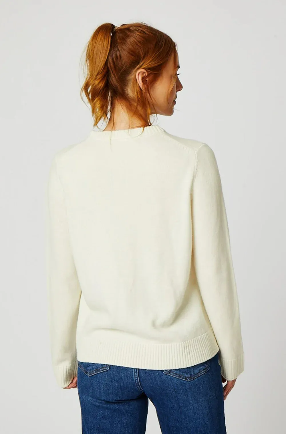 Aspiga Clothing Womens Polar Bear Jumper - Light blue or cream