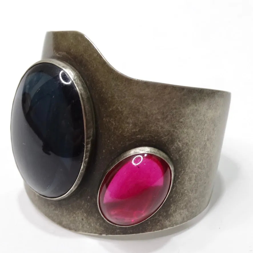 Audrey Schenk Silver Gemstone Cuff Bracelet