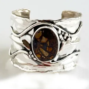 Australian Koroit Opal set in Sterling Silver Cuff
