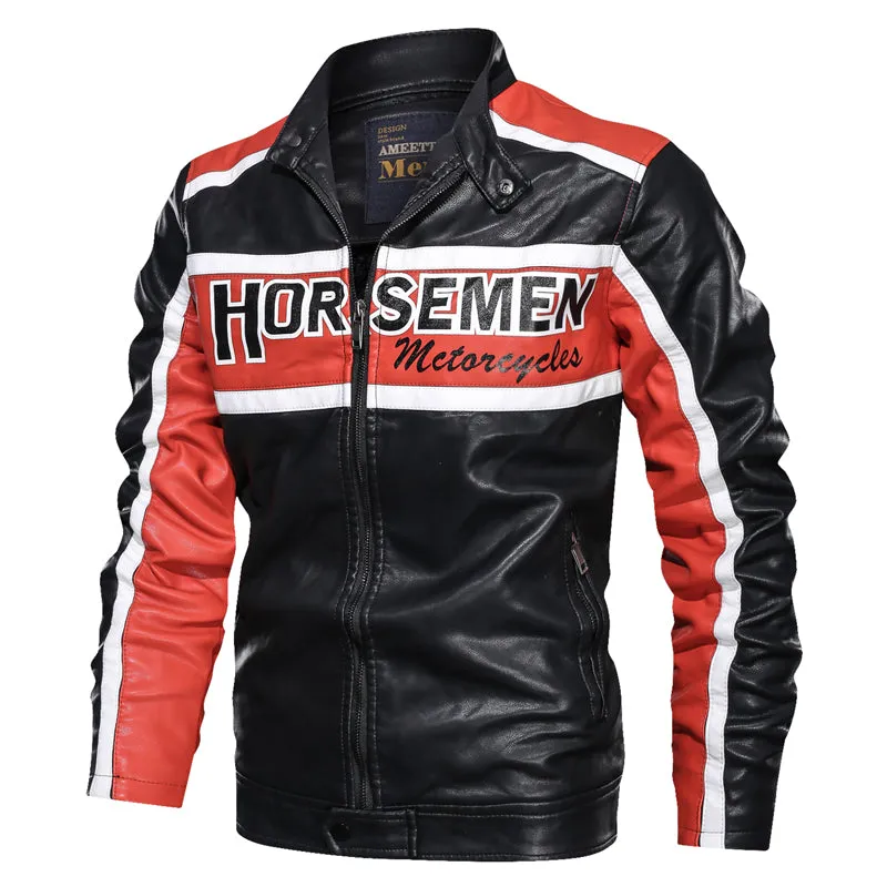Autumn Winter Motorcycle Jacket Men