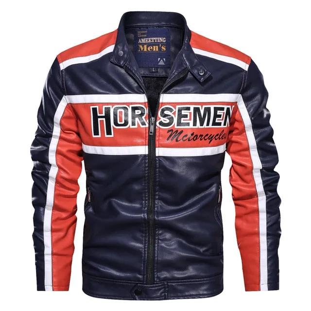 Autumn Winter Motorcycle Jacket Men