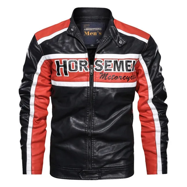Autumn Winter Motorcycle Jacket Men
